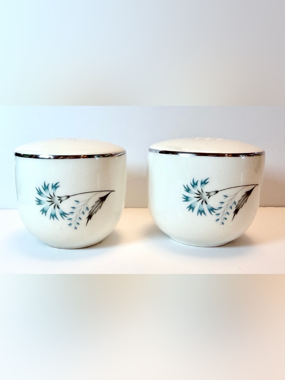 Vintage Taylor, Smith & Taylor Salt & Pepper Shakers, ‘Bachelor Button’ Pattern